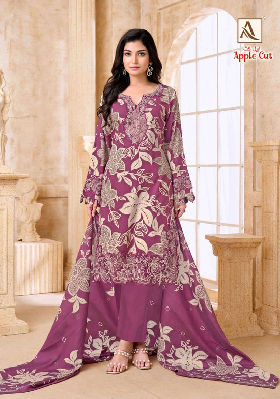 Alok Suit Apple Cut Pure Viscose Rayon Dress Material - Amrah Wholesale