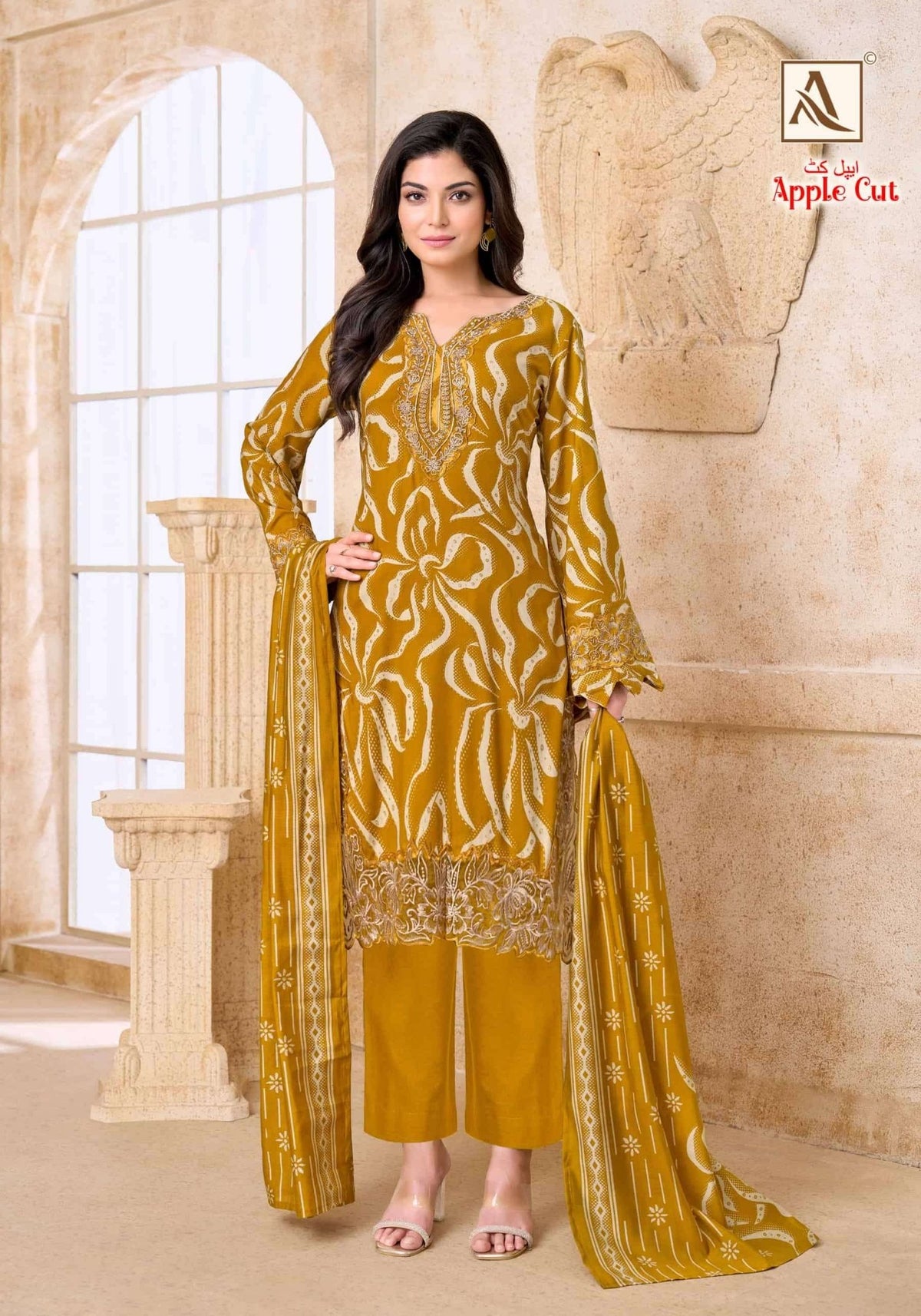 Alok Suit Apple Cut Pure Viscose Rayon Dress Material - Amrah Wholesale