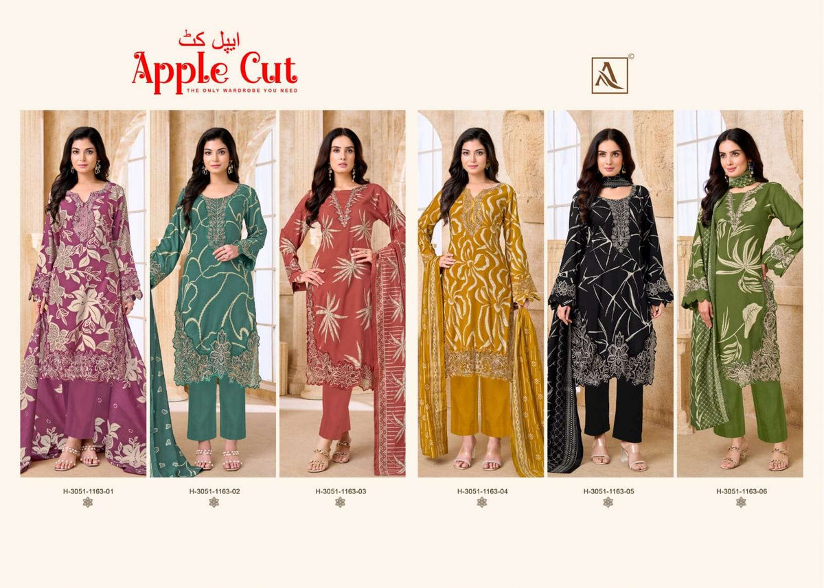Alok Suit Apple Cut Pure Viscose Rayon Dress Material - Amrah Wholesale