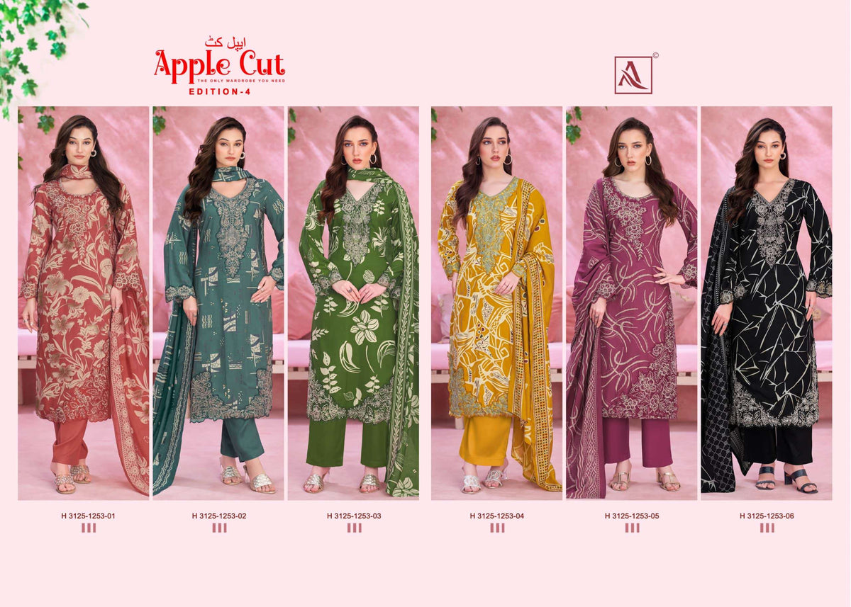 Alok Suit Apple Cut Vol-4 Viscose Rayon Pakistani Suit