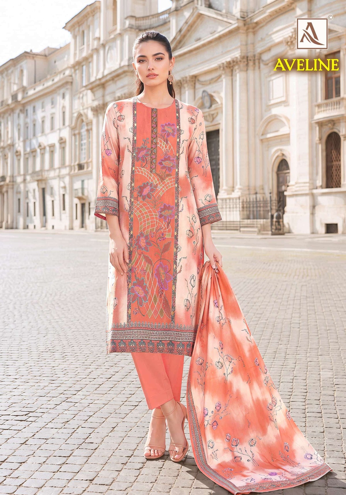 Alok Suit Aveline Viscose Muslin Printed Pakistani Suit