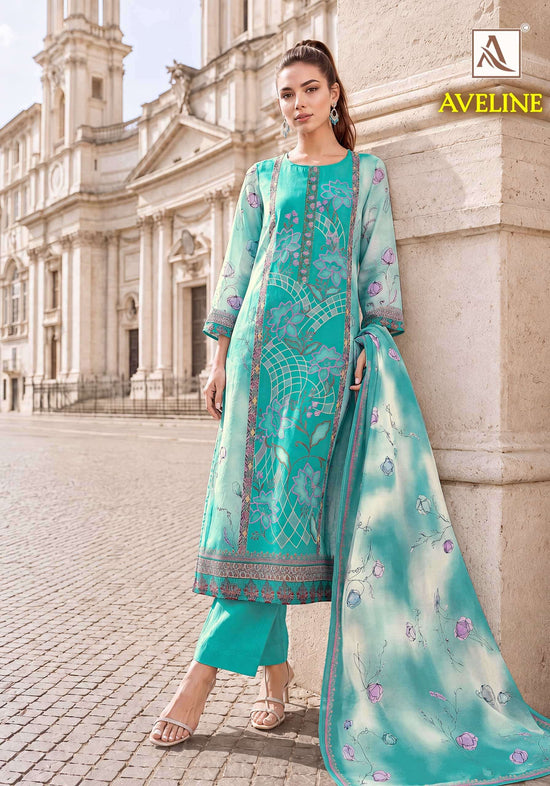 Alok Suit Aveline Viscose Muslin Printed Pakistani Suit