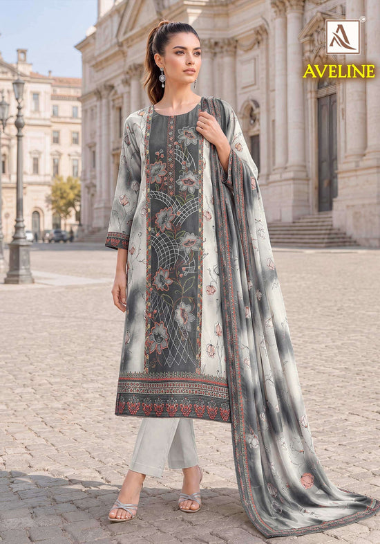 Alok Suit Aveline Viscose Muslin Printed Pakistani Suit