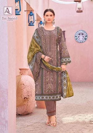 Alok Suit Bin Saeed Premium Cotton Pakistani Suit - Amrah Wholesale