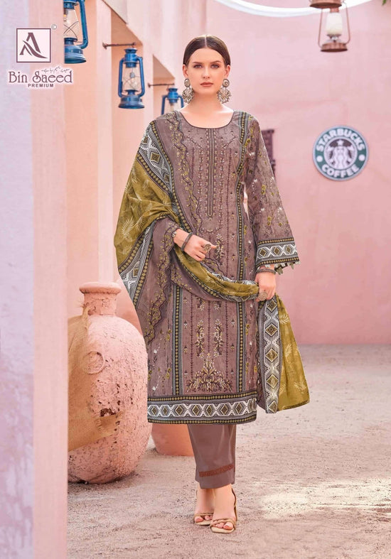 Alok Suit Bin Saeed Premium Cotton Pakistani Suit - Amrah Wholesale
