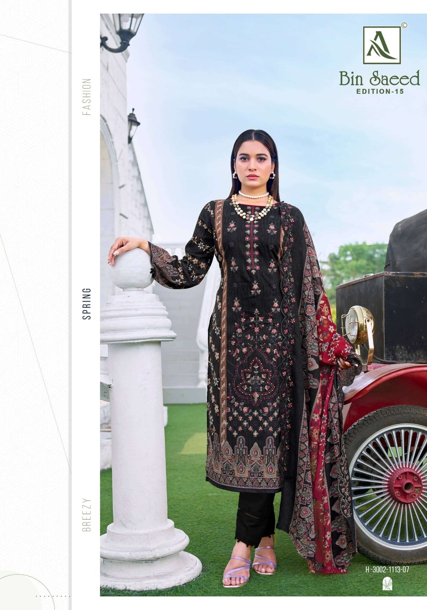 Alok Suit Bin Saeed Vol - 15 Cambric Cotton Dress Material - Amrah Wholesale