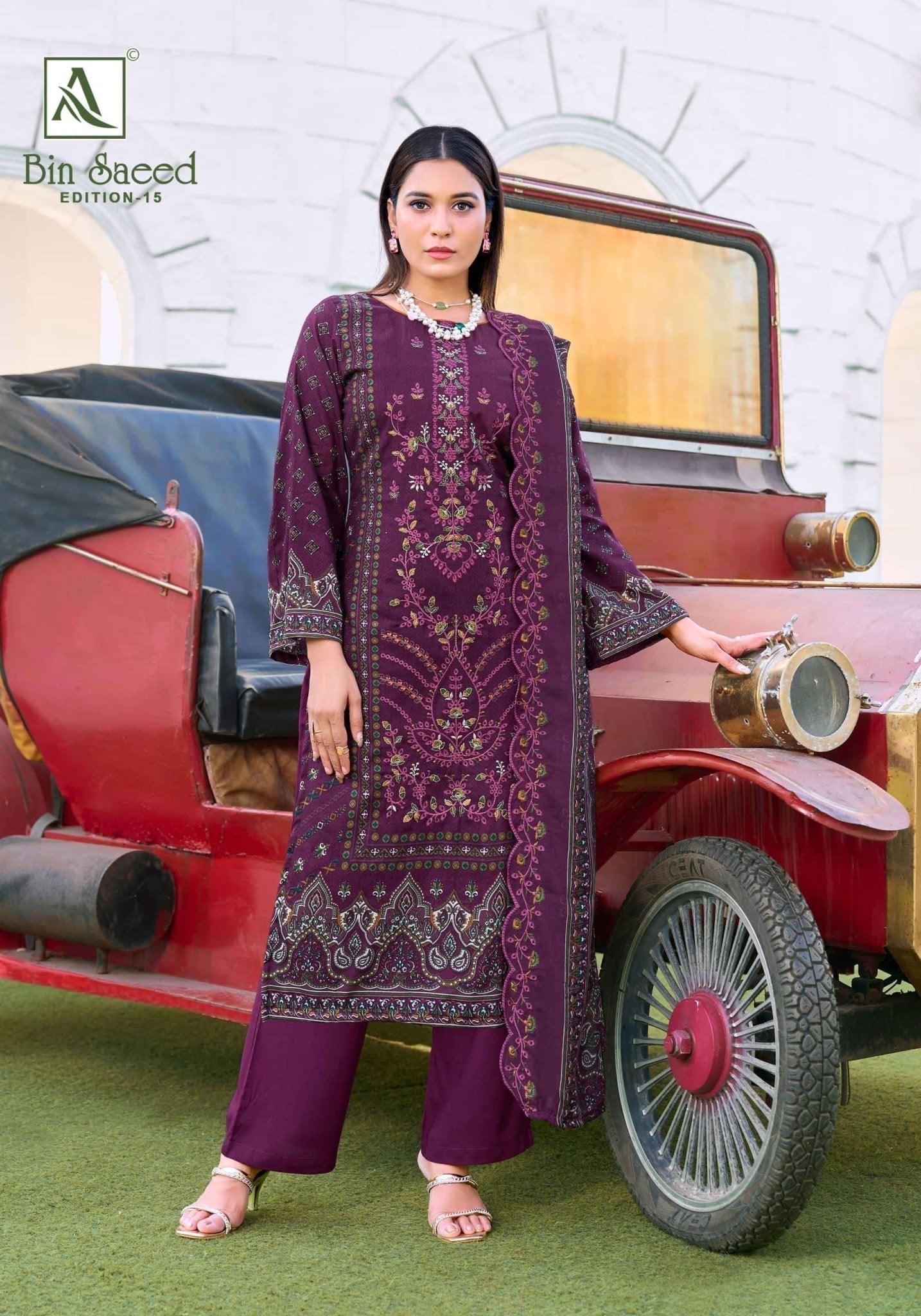Alok Suit Bin Saeed Vol - 15 Cambric Cotton Dress Material - Amrah Wholesale