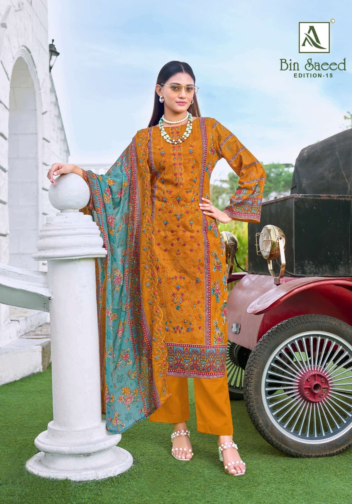 Alok Suit Bin Saeed Vol - 15 Cambric Cotton Dress Material - Amrah Wholesale