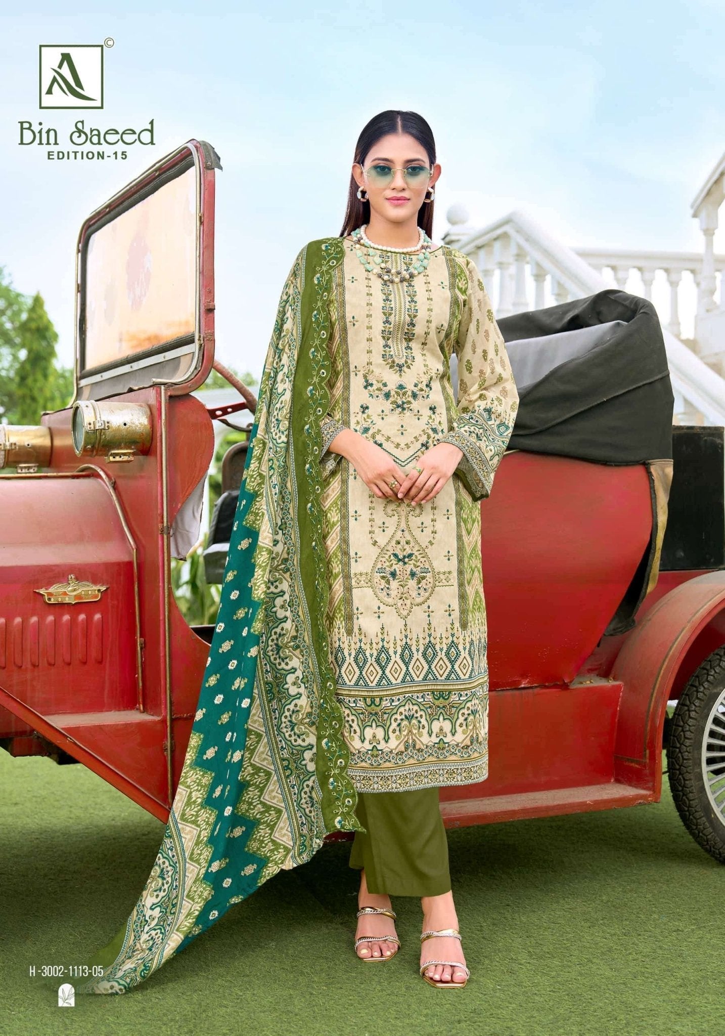 Alok Suit Bin Saeed Vol - 15 Cambric Cotton Dress Material - Amrah Wholesale