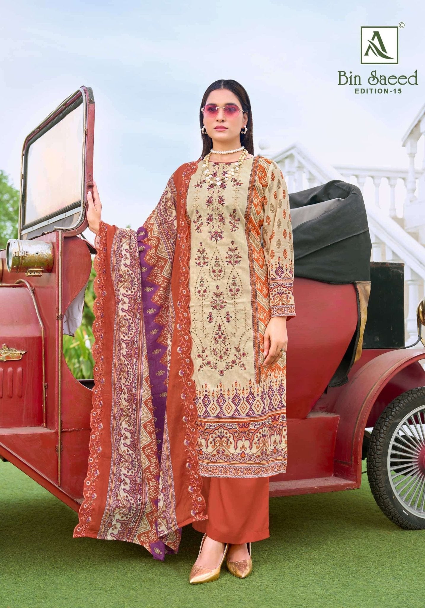 Alok Suit Bin Saeed Vol - 15 Cambric Cotton Dress Material - Amrah Wholesale
