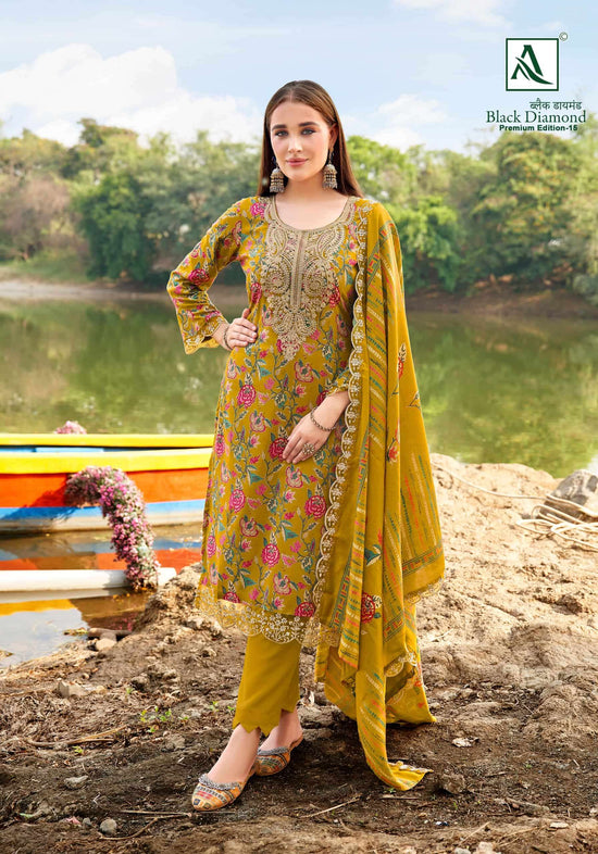 Alok Suit Black Diamond Premium Edition 15 Rayon Dress Material