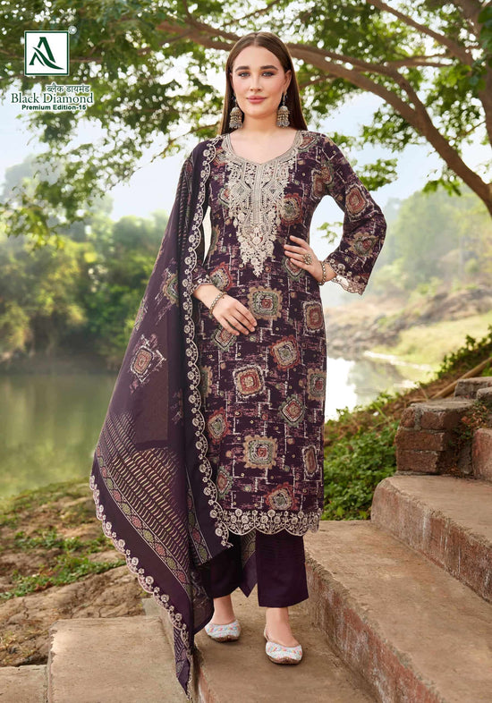 Alok Suit Black Diamond Premium Edition 15 Rayon Dress Material