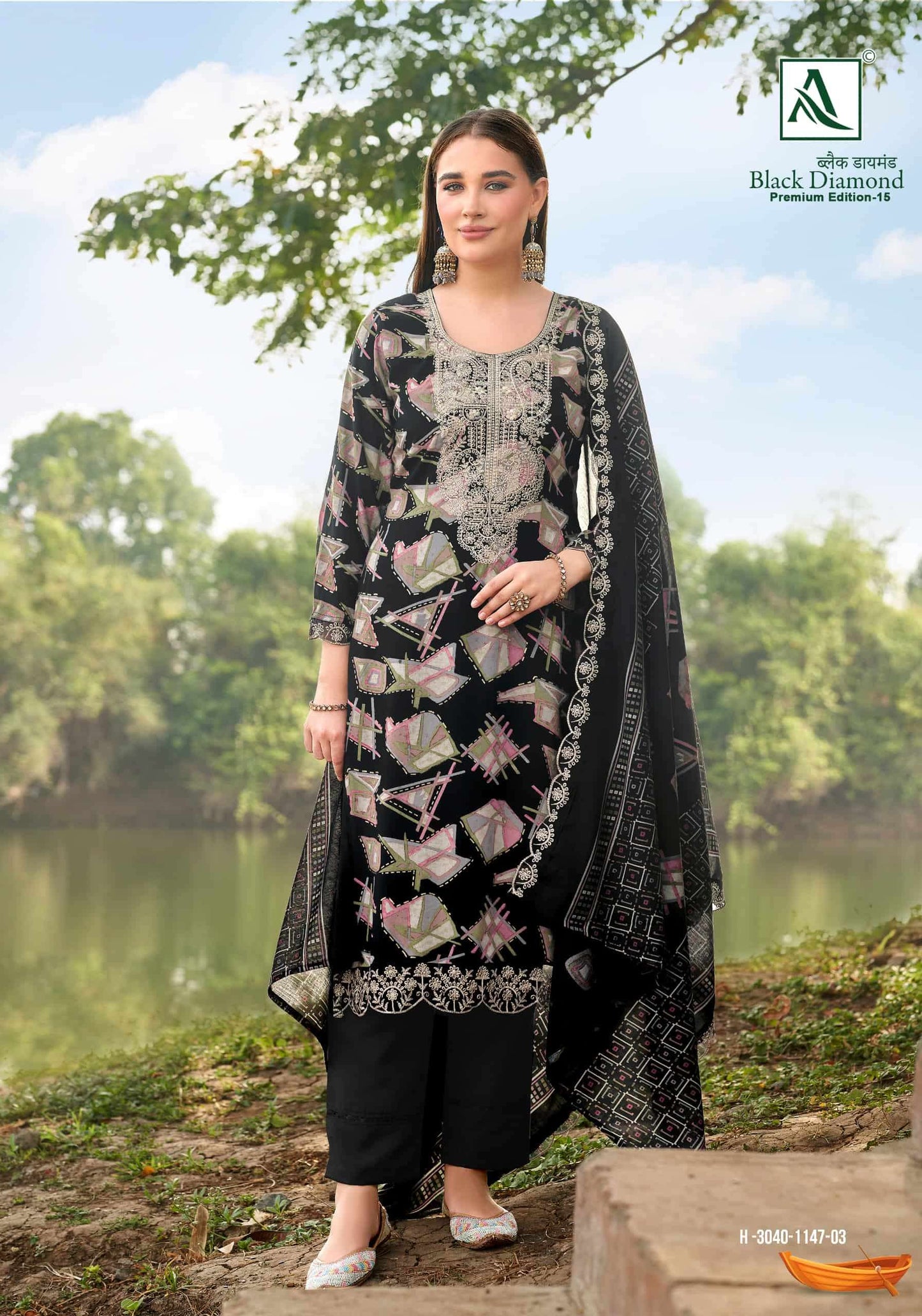 Alok Suit Black Diamond Premium Edition 15 Rayon Dress Material