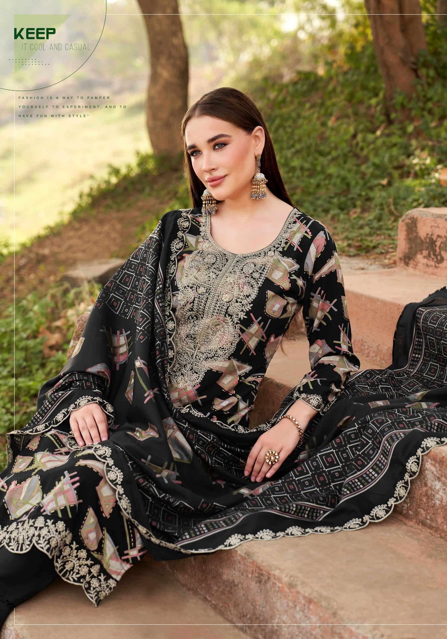Alok Suit Black Diamond Premium Edition 15 Rayon Dress Material