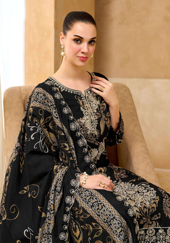 Alok Suit Black Royale Pure Viscose Rayon Dress Material - Amrah Wholesale