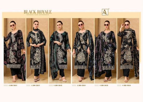 Alok Suit Black Royale Pure Viscose Rayon Dress Material - Amrah Wholesale