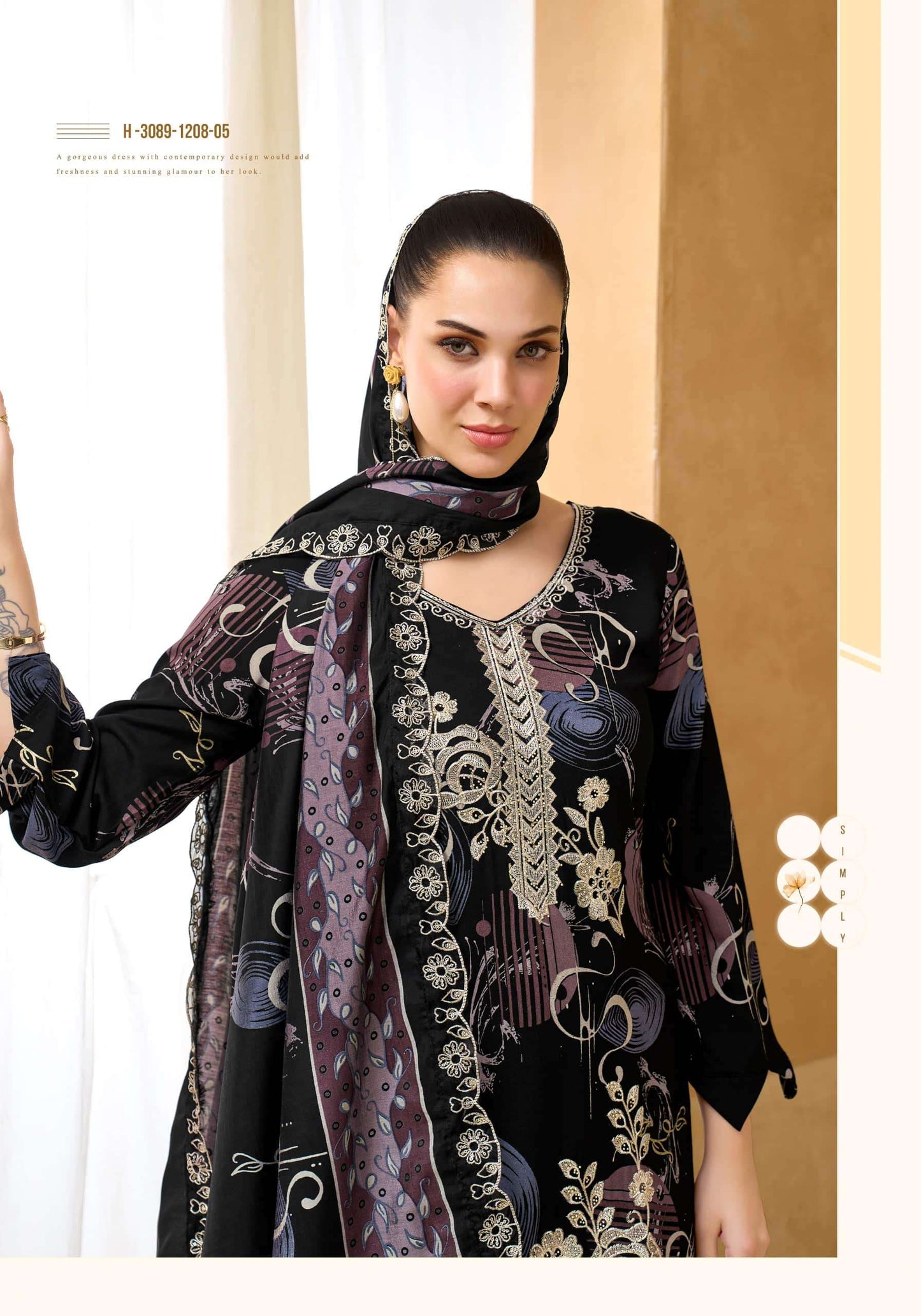 Alok Suit Black Royale Pure Viscose Rayon Dress Material