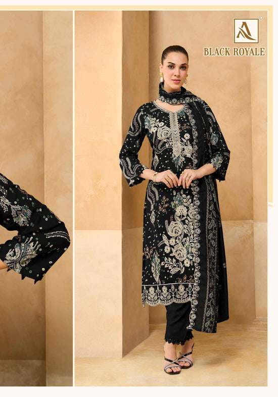 Alok Suit Black Royale Pure Viscose Rayon Dress Material