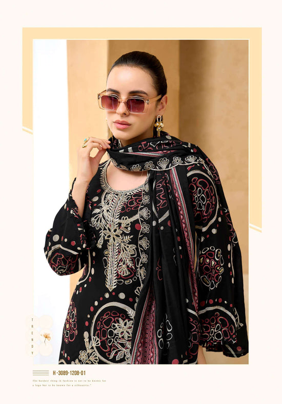 Alok Suit Black Royale Pure Viscose Rayon Dress Material