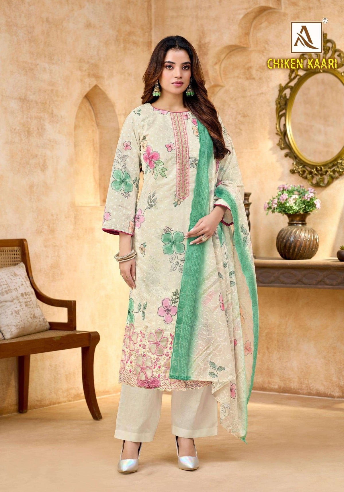 Alok Suit Chiken Kaari Cotton Dress Material - Amrah Wholesale