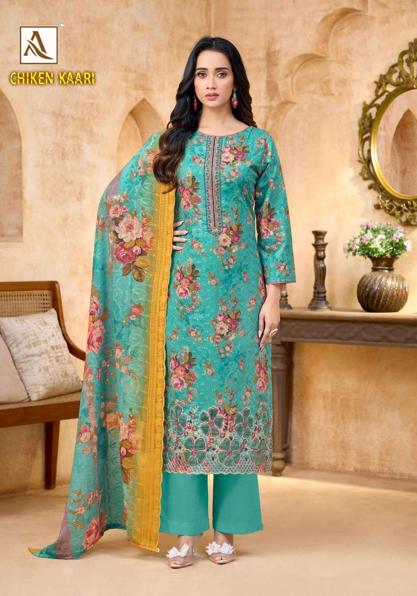 Alok Suit Chiken Kaari Cotton Dress Material - Amrah Wholesale