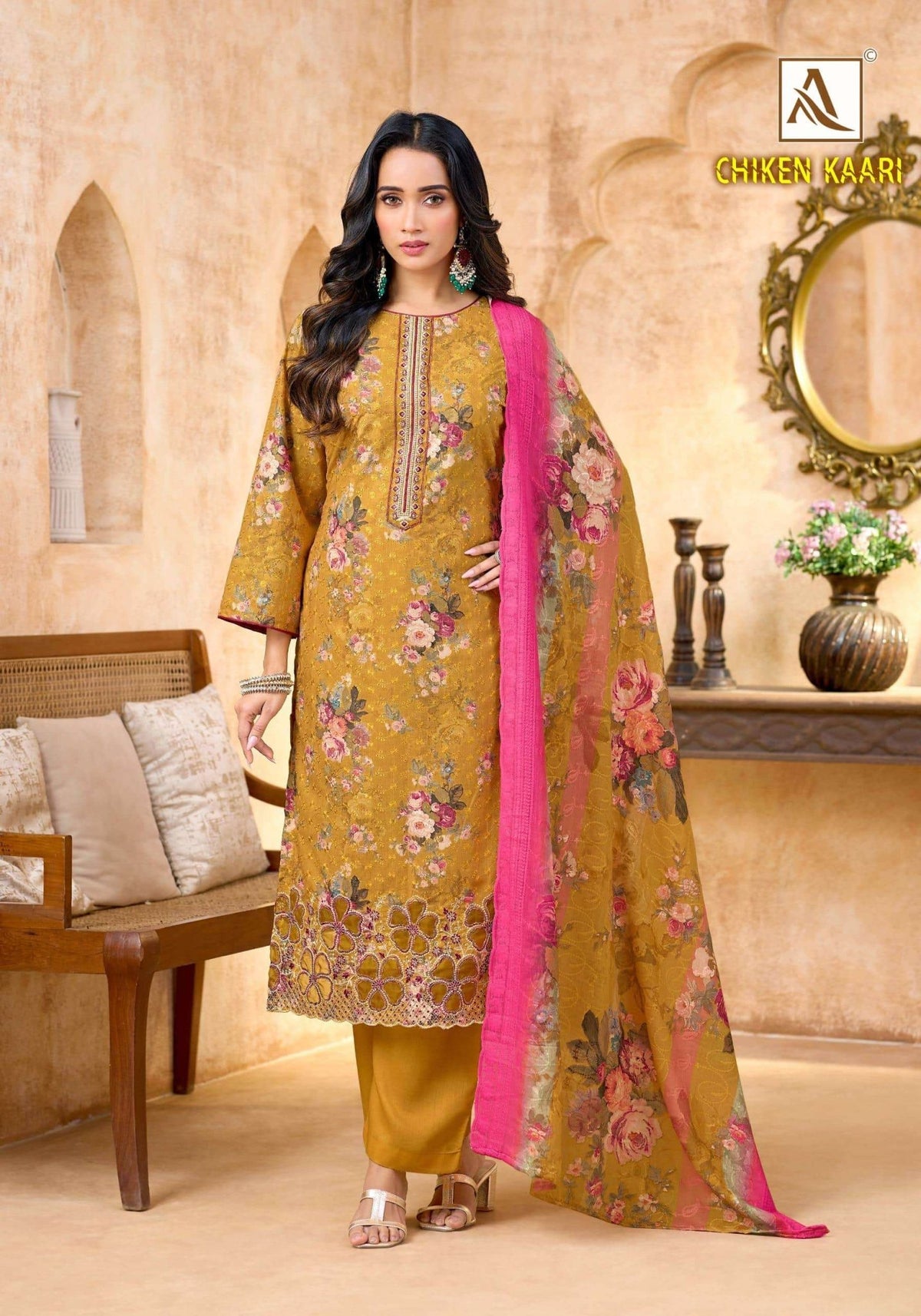 Alok Suit Chiken Kaari Cotton Dress Material - Amrah Wholesale