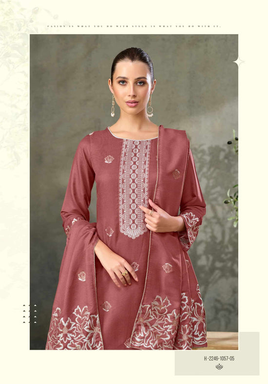 Alok Suit Copper Bloom Linen Designer Dress Material