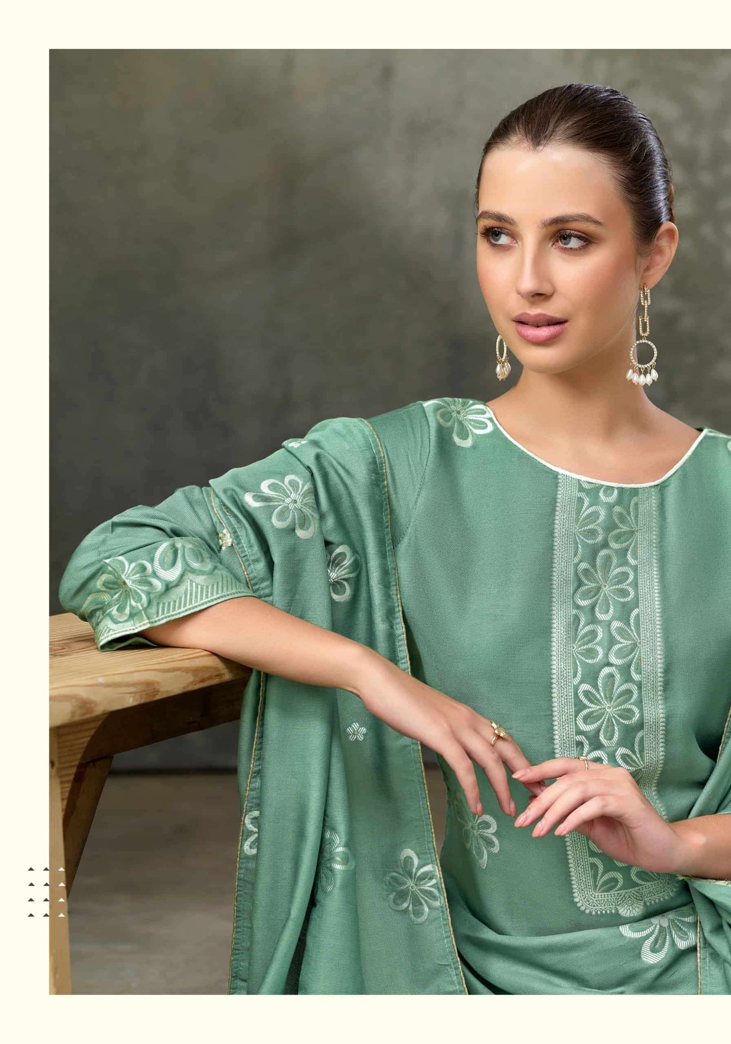 Alok Suit Copper Bloom Linen Designer Dress Material