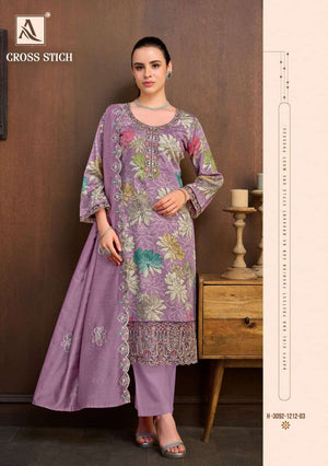 Alok Suit Cross Stich Zaam Cotton Printed Salwar Suit
