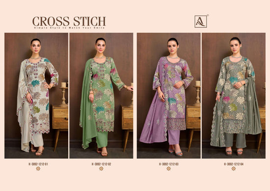 Alok Suit Cross Stich Zaam Cotton Printed Salwar Suit