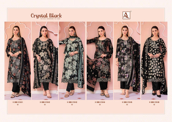 Alok Suit Crystal Black Viscose Rayon Printed Dress Material - Amrah Wholesale