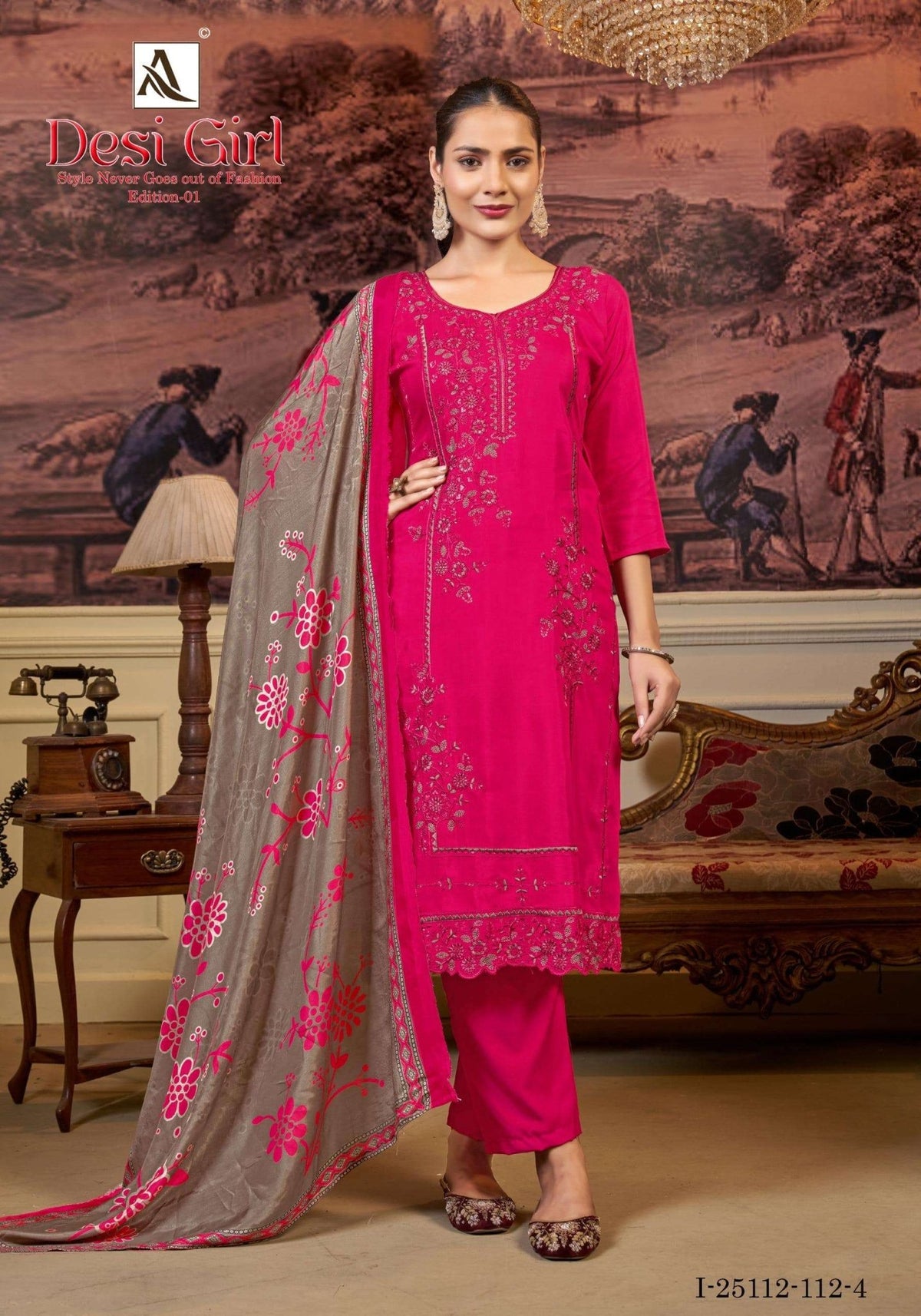 ALOK SUIT DESI GIRL Viscose Muslin Pakistani Suit - Amrah Wholesale