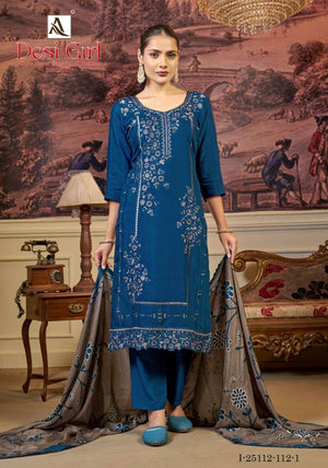 ALOK SUIT DESI GIRL Viscose Muslin Pakistani Suit - Amrah Wholesale
