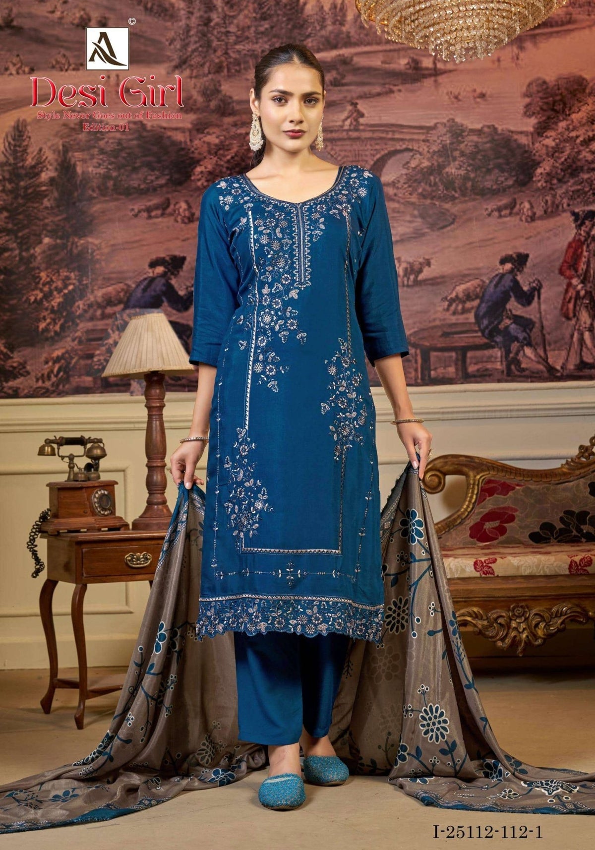 ALOK SUIT DESI GIRL Viscose Muslin Pakistani Suit - Amrah Wholesale