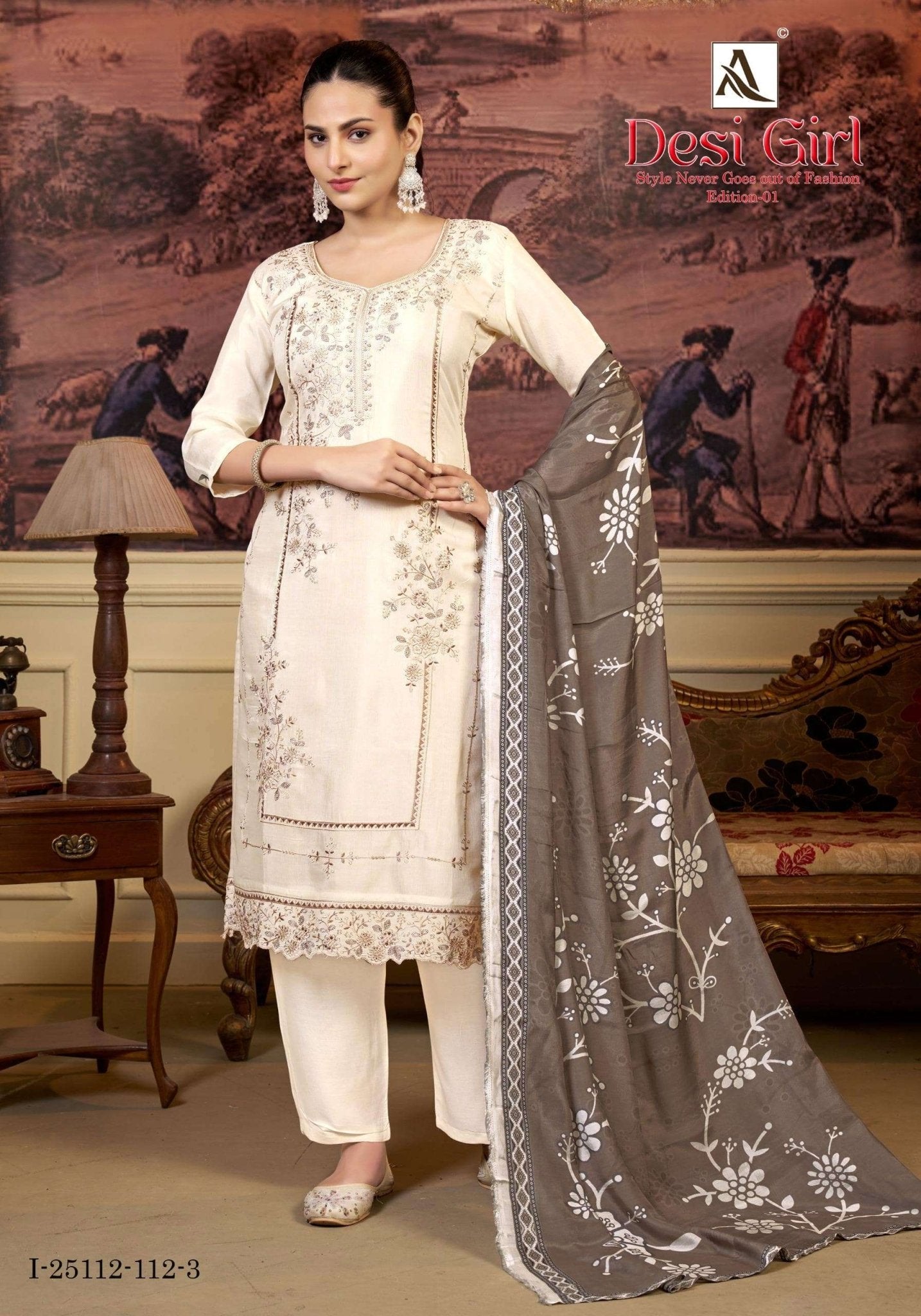 ALOK SUIT DESI GIRL Viscose Muslin Pakistani Suit - Amrah Wholesale