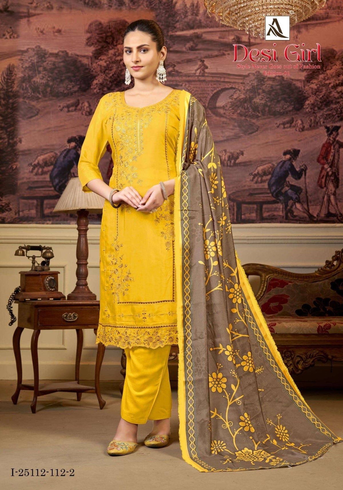 ALOK SUIT DESI GIRL Viscose Muslin Pakistani Suit - Amrah Wholesale