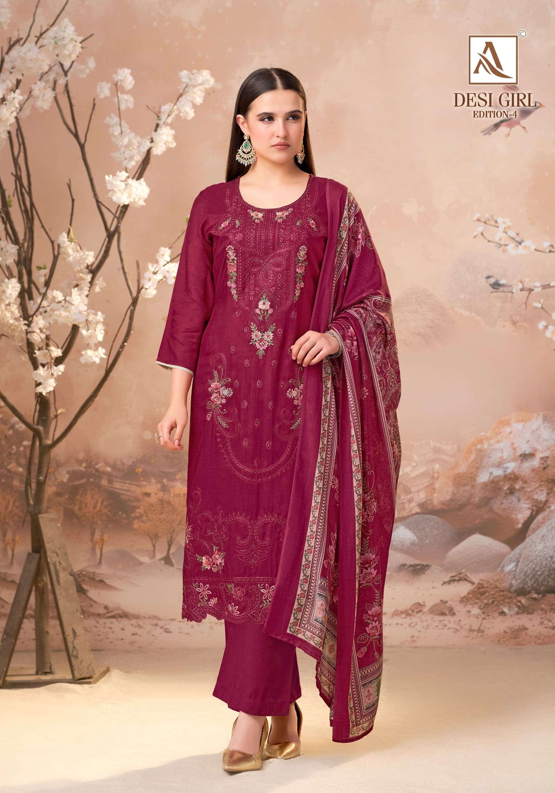 Alok Suit Desi Girl Vol-04 Viscose Muslin Dress Material
