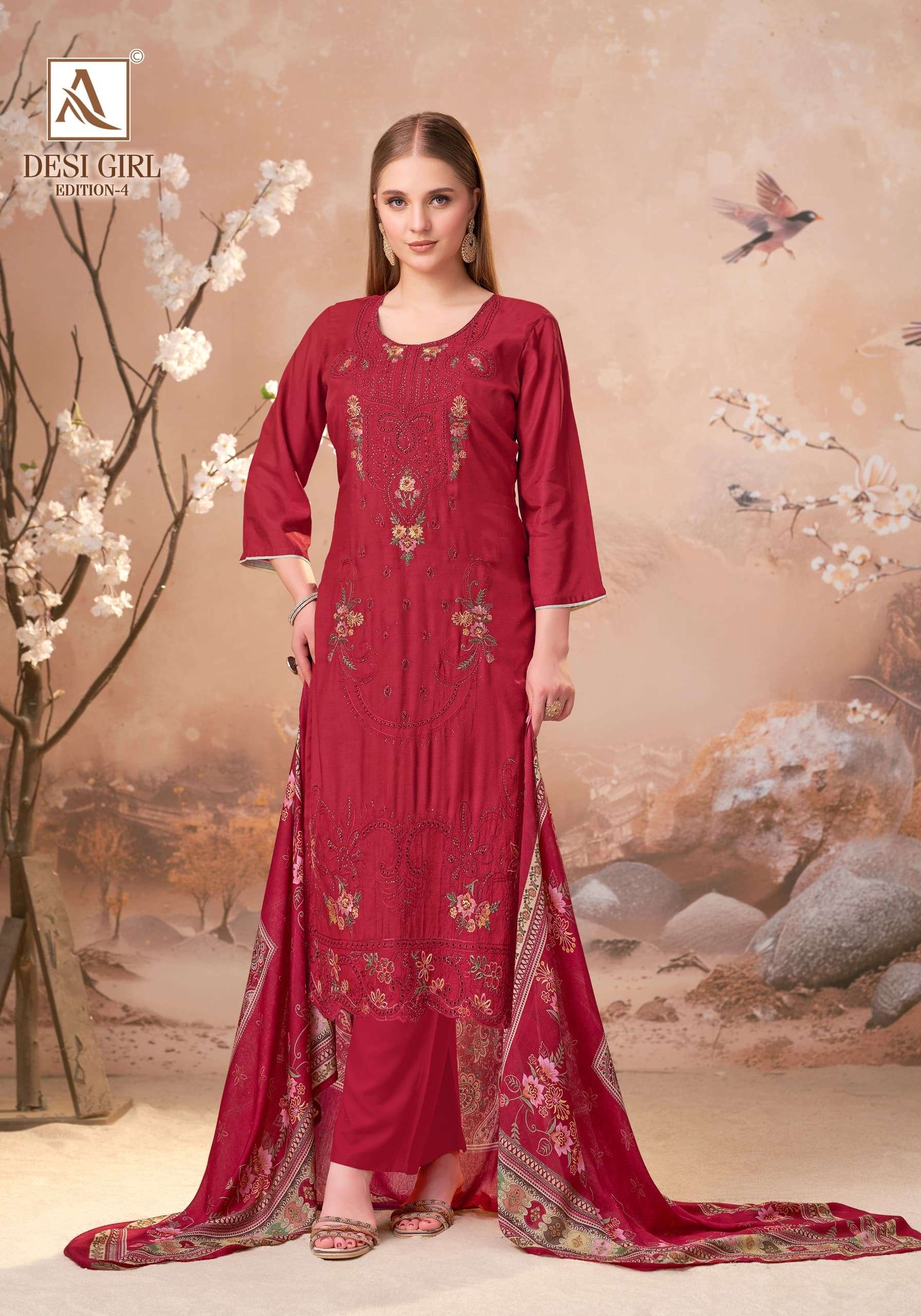 Alok Suit Desi Girl Vol-04 Viscose Muslin Dress Material