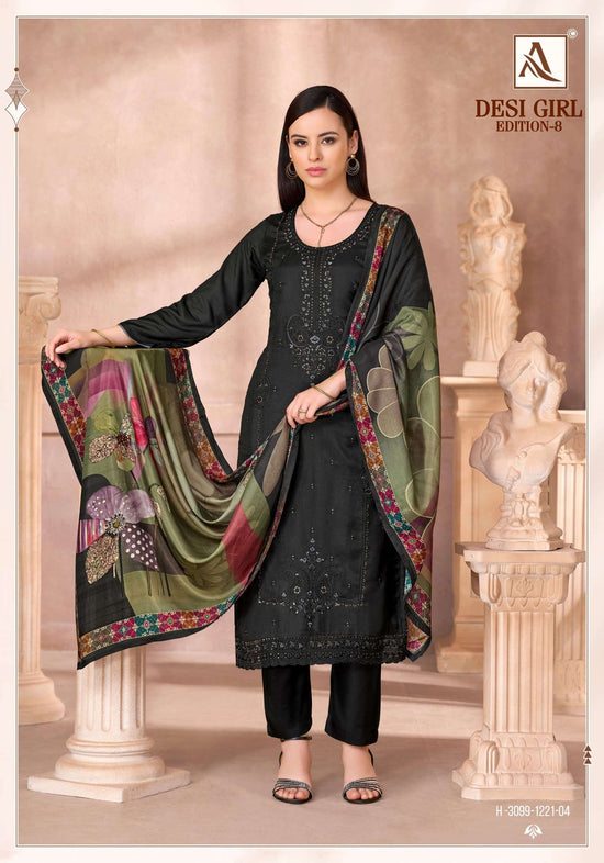 ALOK SUIT DESI GIRL VOL-8 Viscose Muslin Printed Pakistani Suit