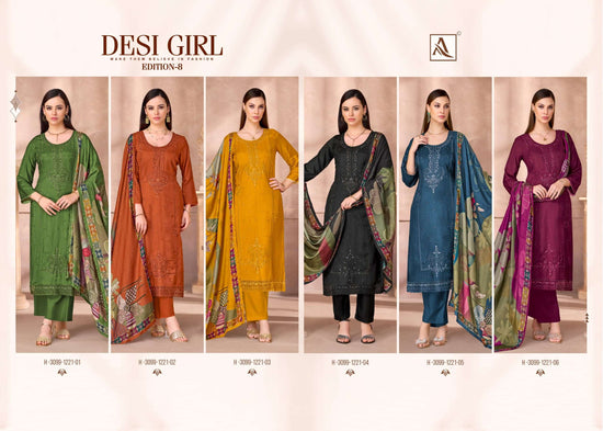 ALOK SUIT DESI GIRL VOL-8 Viscose Muslin Printed Pakistani Suit