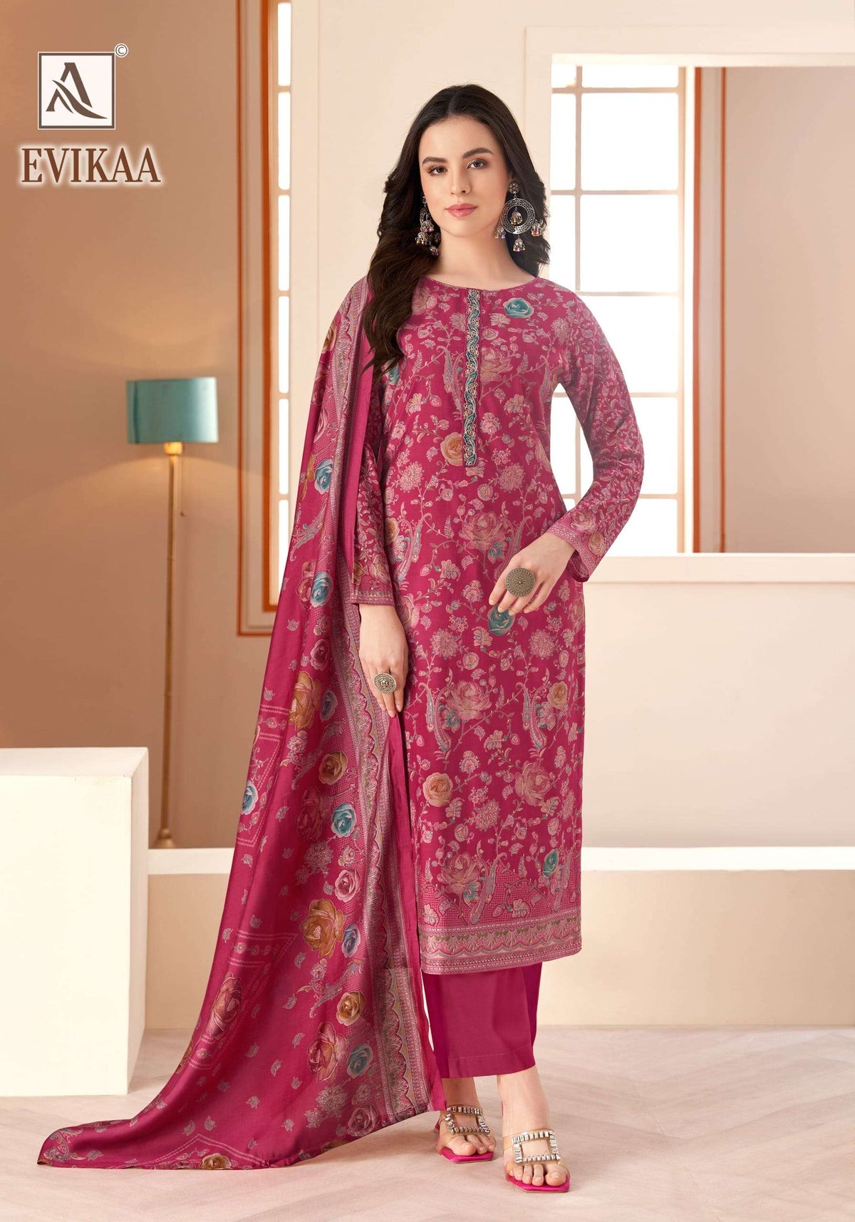 Alok Suit Evikaa Viscose Modal Printed Punjabi Salwar Suit Material