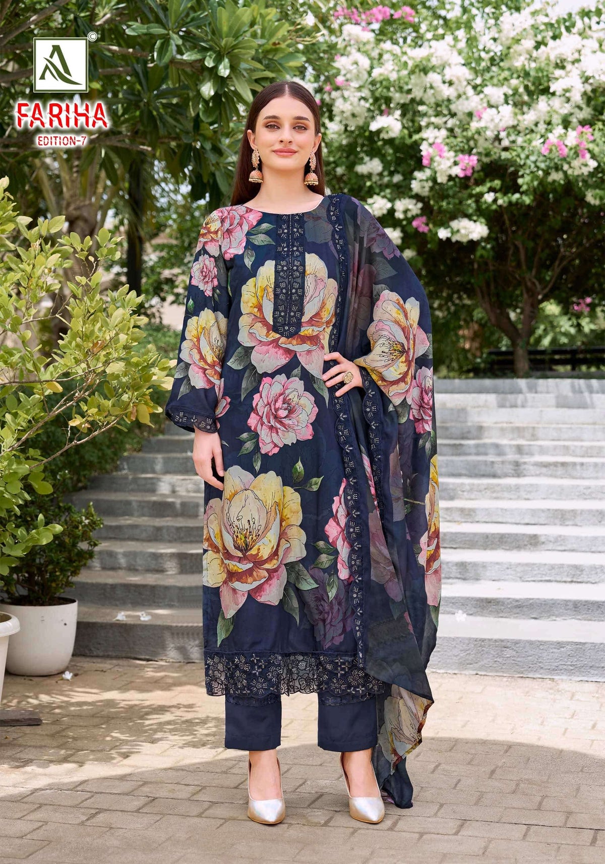 Alok Suit Fariha Vol-7 Viscose Muslin Printed Suit