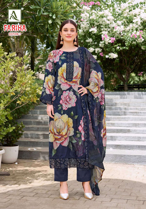 Alok Suit Fariha Vol-7 Viscose Muslin Printed Suit