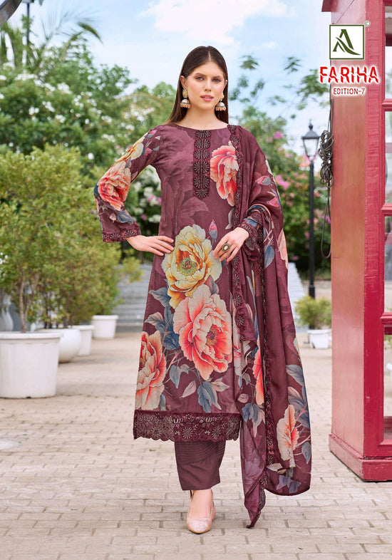Alok Suit Fariha Vol-7 Viscose Muslin Printed Suit