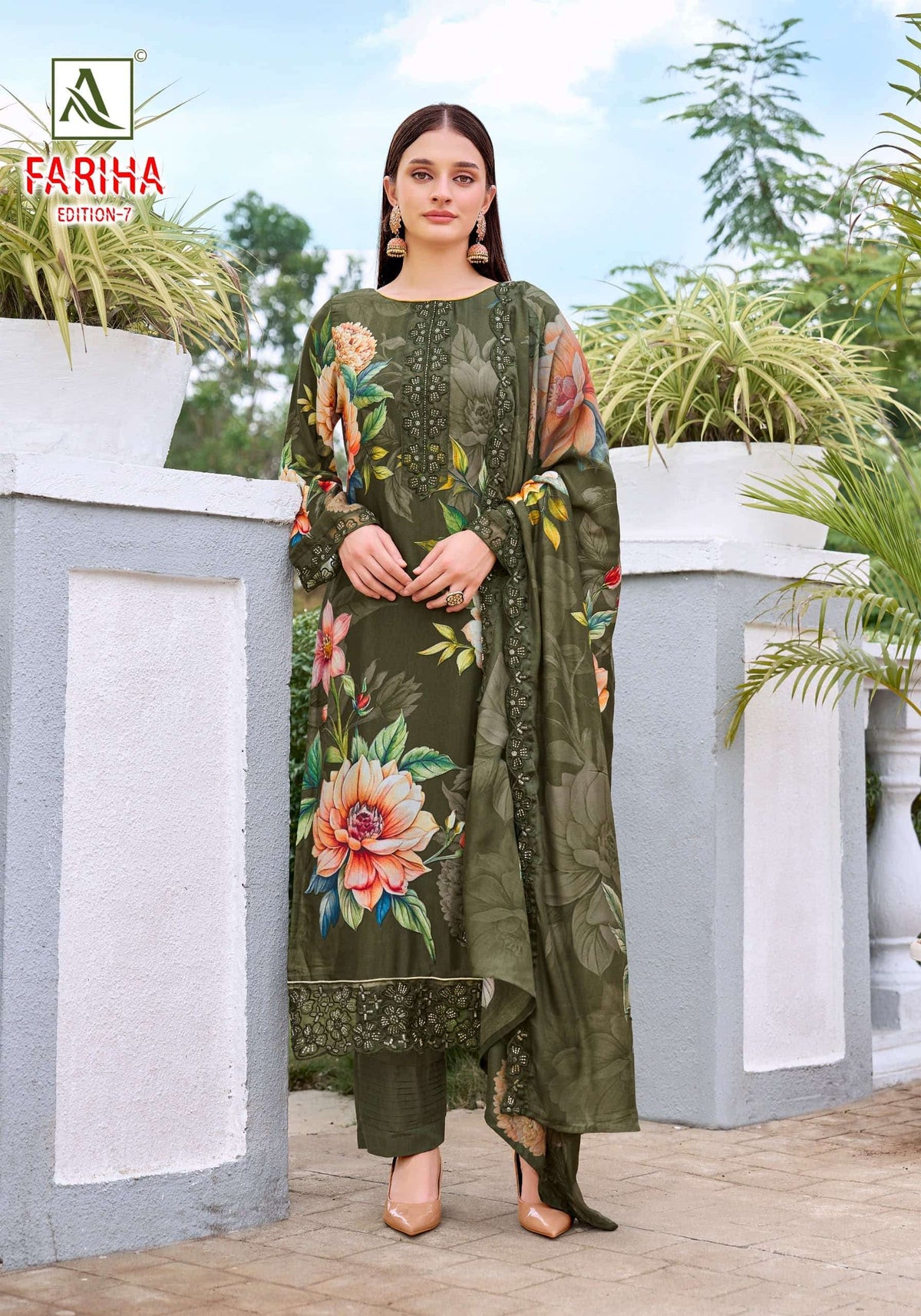 Alok Suit Fariha Vol-7 Viscose Muslin Printed Suit