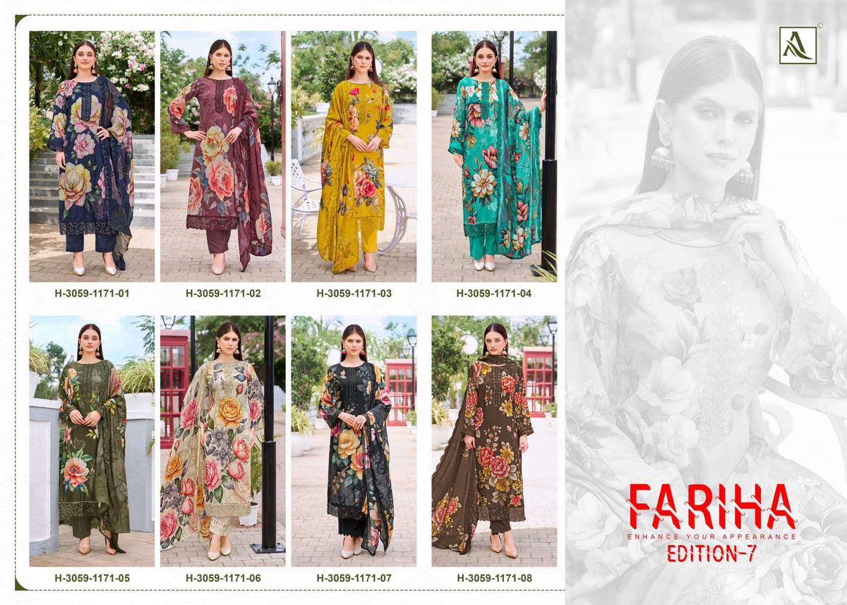 Alok Suit Fariha Vol-7 Viscose Muslin Printed Suit