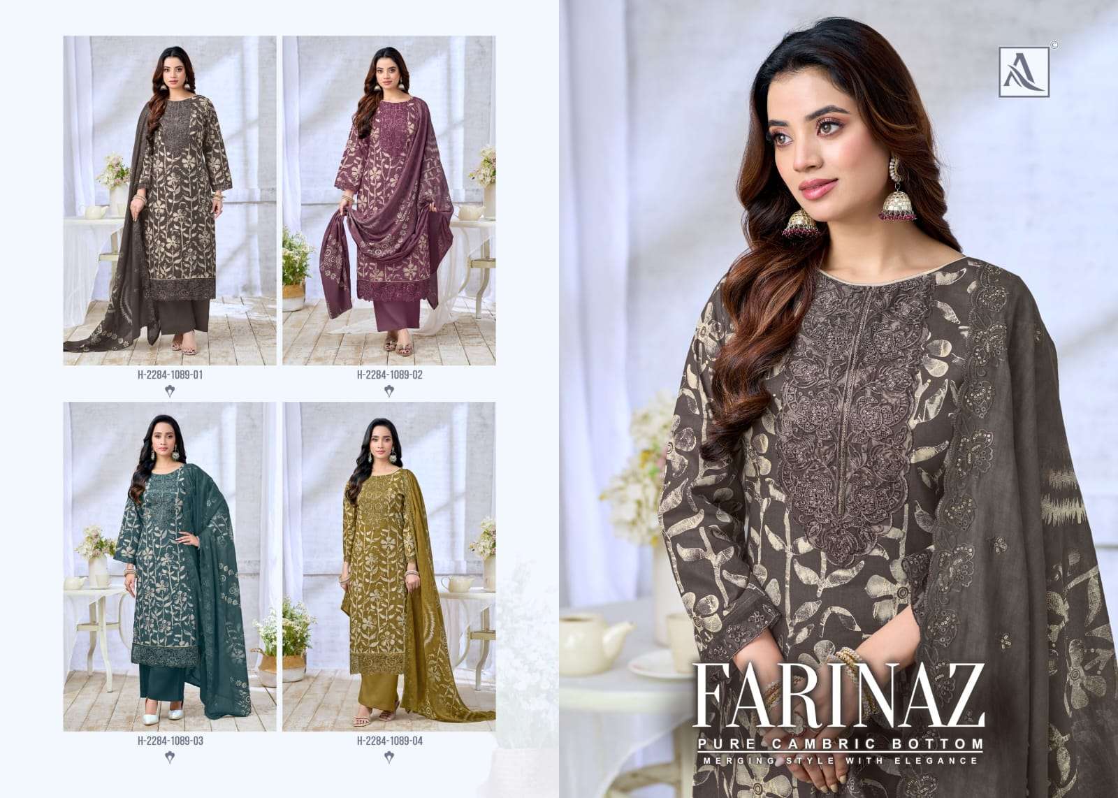 ALOK SUIT Farinaz Cambric Cotton Printed Pakistani Suit