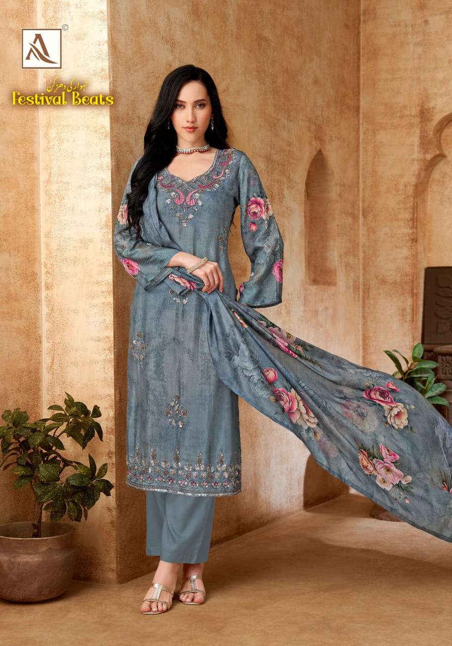 ALOK SUIT FESTIVAL BEATS Viscose Muslin Printed Pakistani Suit
