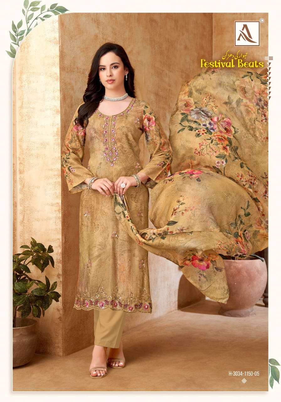 ALOK SUIT FESTIVAL BEATS Viscose Muslin Printed Pakistani Suit