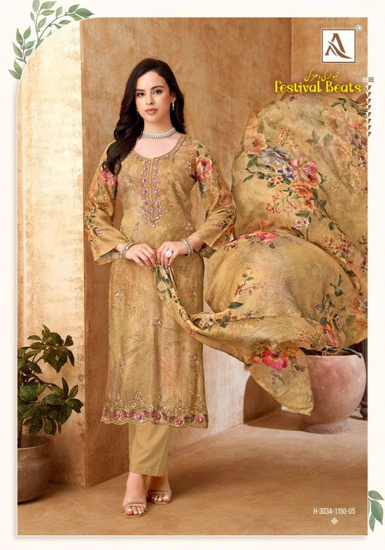 ALOK SUIT FESTIVAL BEATS Viscose Muslin Printed Pakistani Suit